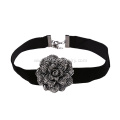 Punk Vintage Flower Charm Black Velvet Sexy Lace Choker